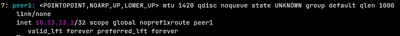 Investigating a WireGuard connection with <code>ip address show</code>.